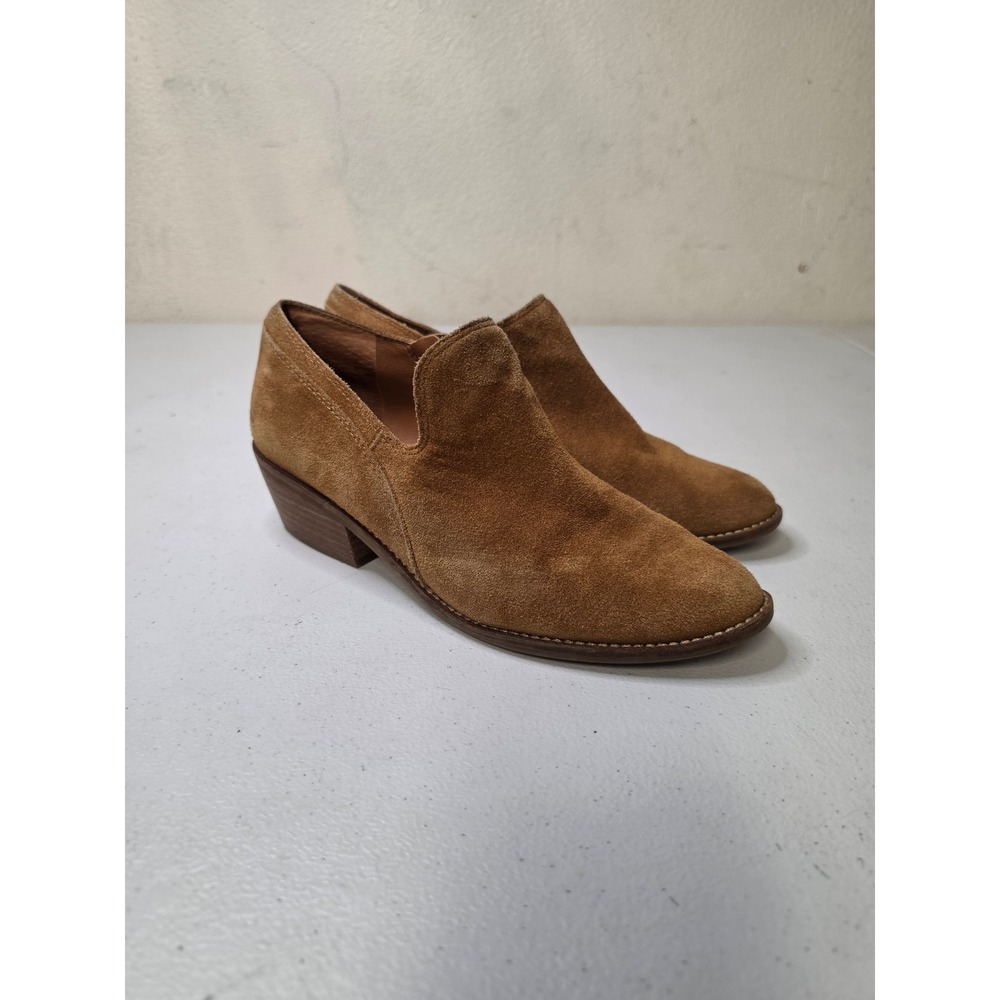 Lucky Brand Feltyn Cognac Brown Suede Ankle Booties 8.5